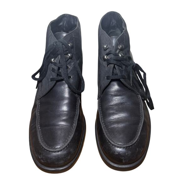 Prada Milano Black Leather Ankle Boots Made in Italy Size 38 - Picture 1 of 8